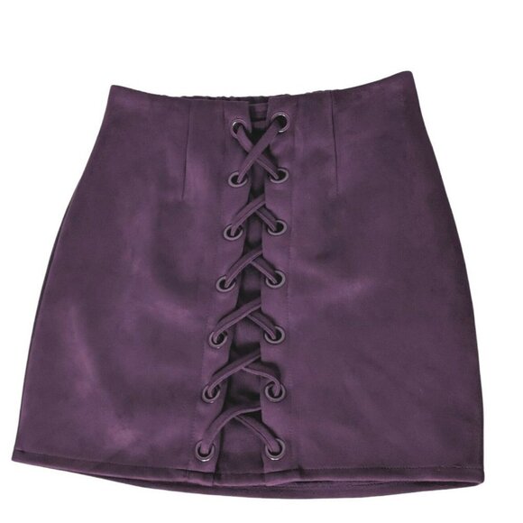 Shinestar Velvet A Line Skirt Small Purple - Picture 1 of 4